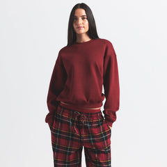 COTTON FLEECE CLASSIC CREWNECK | MERLOT