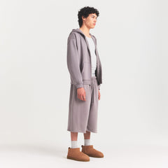 FLEECE LOUNGE MENS RELAXED ZIP UP HOODIE | SHADOW