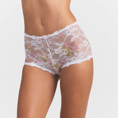 STRETCH LACE BOY SHORT | SNOW VINTAGE FLORAL PRINT