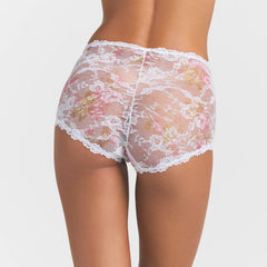 STRETCH LACE BOY SHORT | SNOW VINTAGE FLORAL PRINT