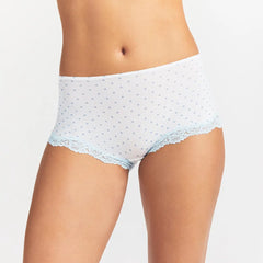FITS EVERYBODY LACE BOY SHORT | SLATE PIN DOT PRINT