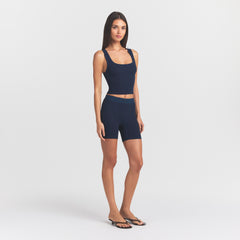 COTTON RIB BOXER | NAVY