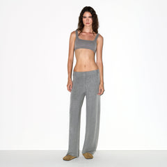 CASHMERE WIDE LEG PANT | DARK HEATHER GREY