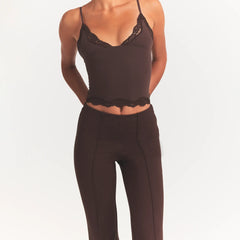 THE ESSENTIAL COLLECTION HIGH-WAISTED PINTUCK STRAIGHT PANT | ESPRESSO