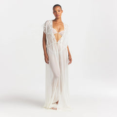 SKIMS ROMANCE LONG ROBE | IVORY