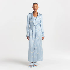 WOVEN SHINE LONG ROBE | AERO WING HEARTS PRINT