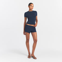 COTTON JERSEY LOOSE SHORT | NAVY