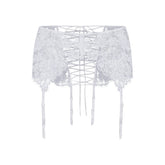 SKIMS LACE GARTER SKIRT | SNOW