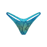 SIGNATURE SWIM THONG BIKINI BOTTOM | AQUA OMBRE SNAKE