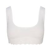 LIGHTWEIGHT COTTON LACE SCOOP BRALETTE | SNOW