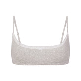 LIGHTWEIGHT COTTON POINTELLE SCOOP BRALETTE | LIGHT HEATHER GREY PIN DOT