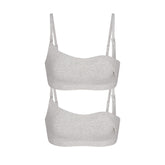 COTTON JERSEY MATERNITY NURSING SCOOP BRALETTE 2-PACK | LIGHT HEATHER GREY