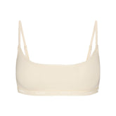 LIGHTWEIGHT COTTON LOGO PICOT SCOOP BRALETTE | BUTTER TONAL