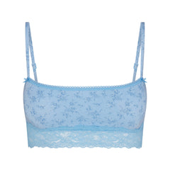 LIGHTWEIGHT COTTON STRAIGHT NECK BRALETTE | SURF DAINTY FLORAL PRINT