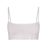 LIGHTWEIGHT COTTON STRAIGHT NECK BRALETTE | SNOW
