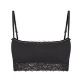 LIGHTWEIGHT COTTON STRAIGHT NECK BRALETTE | SOOT TONAL