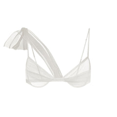 ULTRA FINE MESH DRAPED BRA | IVORY