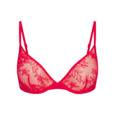 ULTRA FINE LACE UNLINED SCOOP BRA | RUBY
