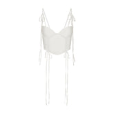 ULTRA FINE MESH BOW CORSET | IVORY