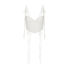 ULTRA FINE MESH BOW CORSET | IVORY