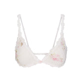 STRETCH LACE TRIANGLE BRALETTE | SNOW VINTAGE FLORAL PRINT