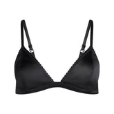 HEAVYWEIGHT SATIN TRIANGLE BRALETTE | ONYX