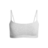 COTTON JERSEY SCOOP BRALETTE | LIGHT HEATHER GREY