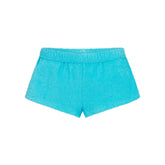 TERRY COVER-UPS FOLDOVER SHORT | CYAN