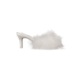 FEATHER KITTEN HEEL | IVORY