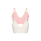 COTTON SEAMLESS JUNIORS TRAINING BRA 2-PACK | MARBLE AND BALLET