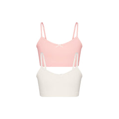 COTTON SEAMLESS JUNIORS BRALETTE 2-PACK | MARBLE AND BALLET