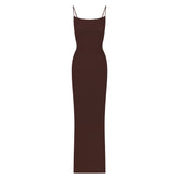 SOFT LOUNGE LONG SLIP DRESS | COCOA