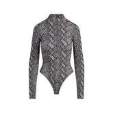 FITS EVERYBODY ZIP FRONT BODYSUIT | SHADOW SNAKE PRINT