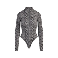 FITS EVERYBODY ZIP FRONT BODYSUIT | SHADOW SNAKE PRINT