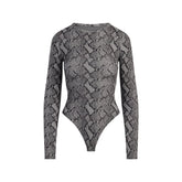 FITS EVERYBODY LONG SLEEVE CREW NECK BODYSUIT | SHADOW SNAKE PRINT