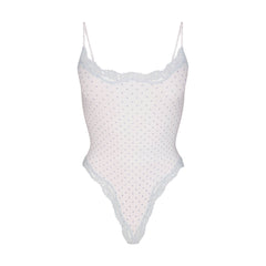 FITS EVERYBODY LACE CAMI BODYSUIT | SLATE PIN DOT PRINT