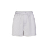 WOVEN SHINE LACE BOXER | SILVER TRIPLE PINSTRIPE