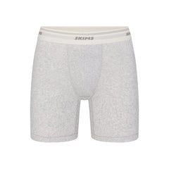 SKIMS COTTON RIB MENS 5" BOXER BRIEF | LIGHT HEATHER GREY