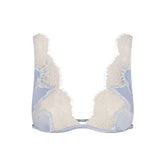 SILK LACE PLUNGE BRALETTE | PERIWINKLE CONTRAST