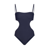 COTTON RIB CUT OUT BODYSUIT | NAVY