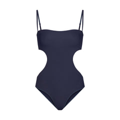 COTTON RIB CUT OUT BODYSUIT | NAVY