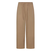 WOVEN COTTON OVERSIZED STRAIGHT LEG PANT | DESERT