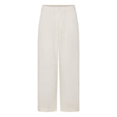 WOVEN COTTON OVERSIZED STRAIGHT LEG PANT | EGRET