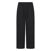WOVEN COTTON OVERSIZED STRAIGHT LEG PANT | ONYX