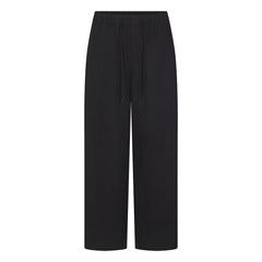 WOVEN COTTON OVERSIZED STRAIGHT LEG PANT | ONYX