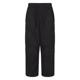 WOVEN COTTON OVERSIZED LOW RISE CARGO PANT | ONYX
