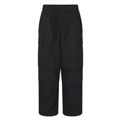 WOVEN COTTON OVERSIZED LOW RISE CARGO PANT | ONYX