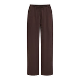 LIGHTWEIGHT SATIN STRAIGHT LEG PANT | ESPRESSO
