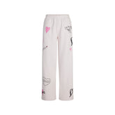 COTTON FLEECE CLASSIC STRAIGHT LEG PANT | BARELY PINK ANGEL SKETCH