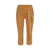 CUPRO JERSEY WRAP CAPRI | ALMOND